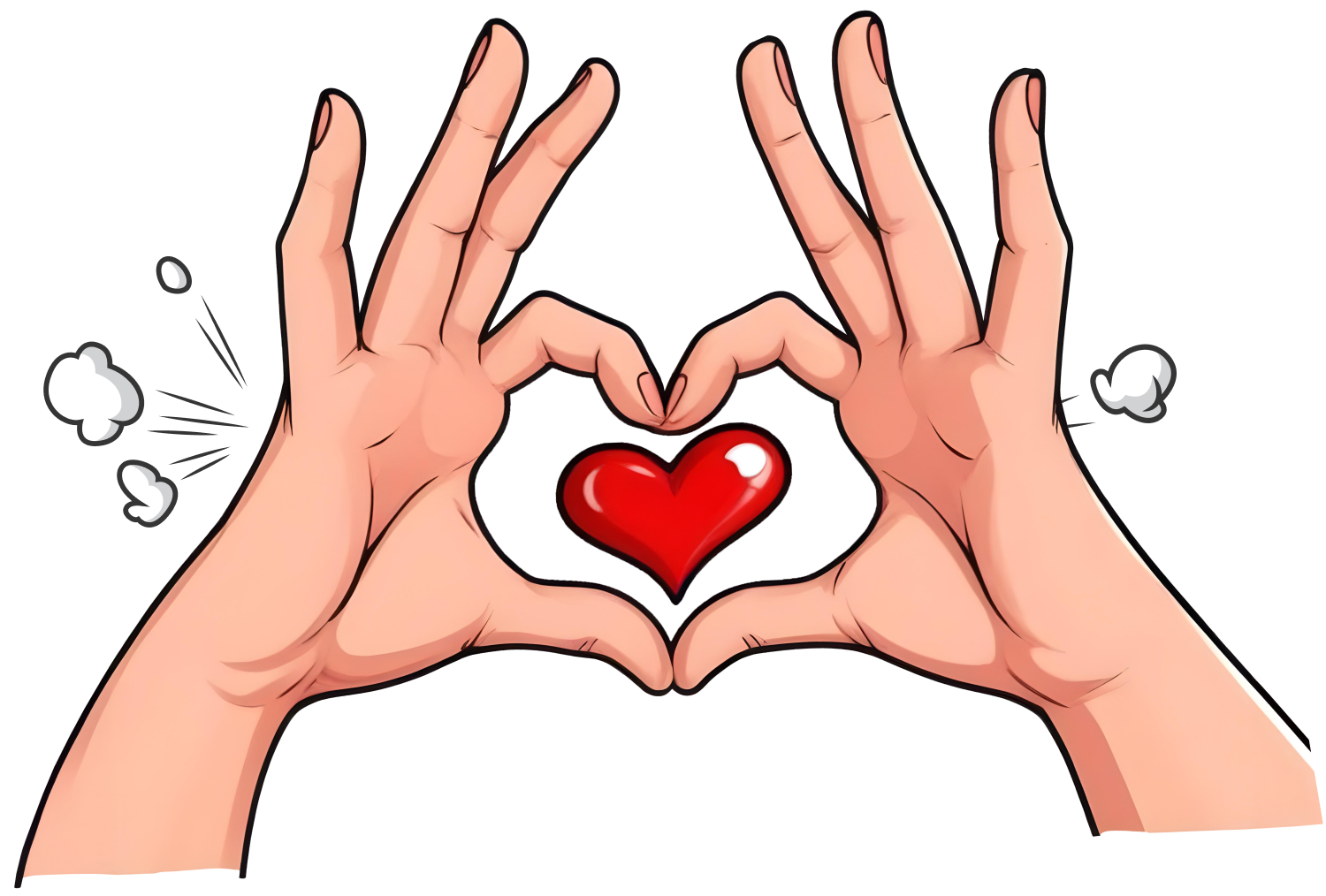 Hands with heart symbol